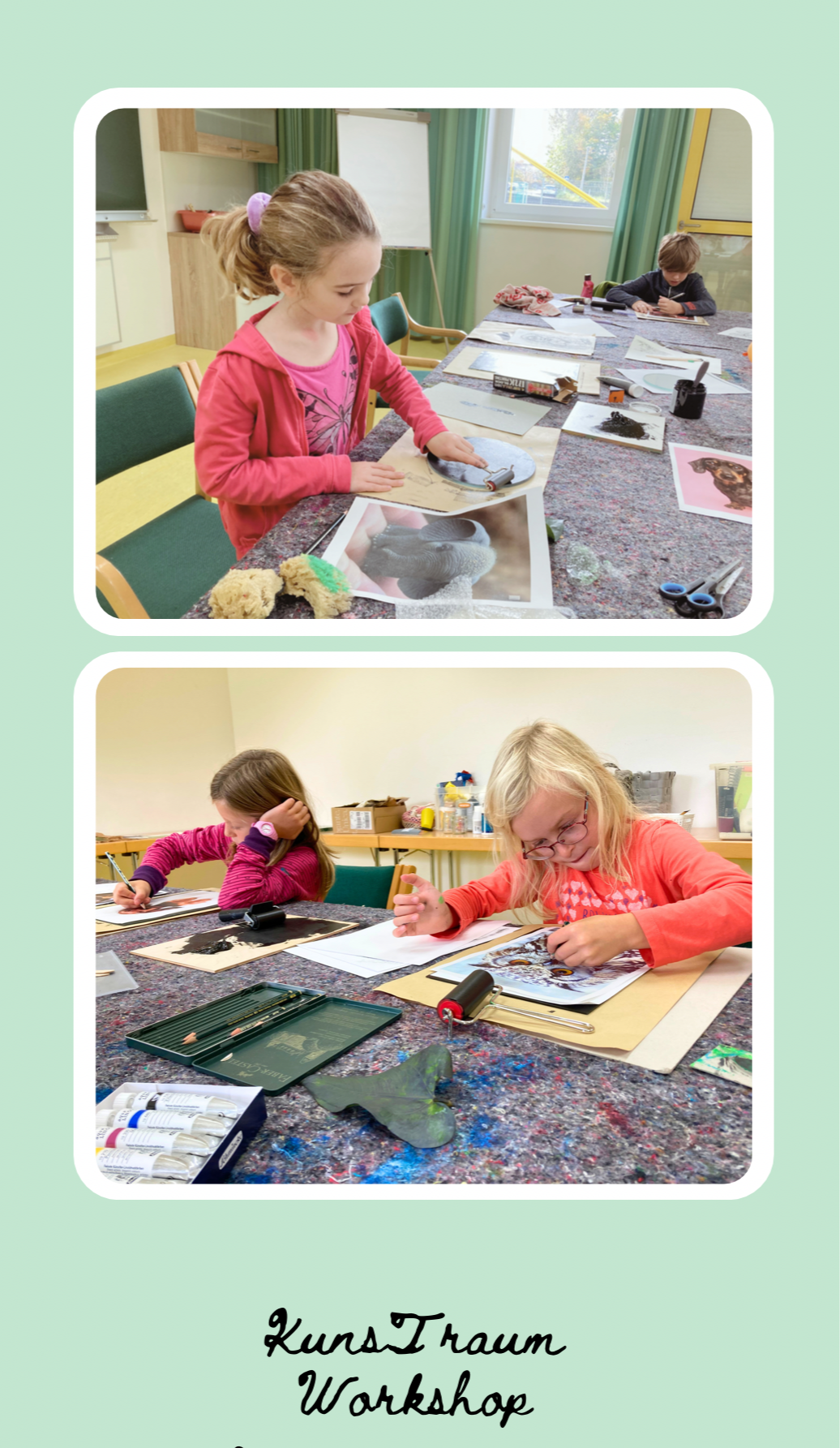 Druckverfahren (Monotypie) für Kinder