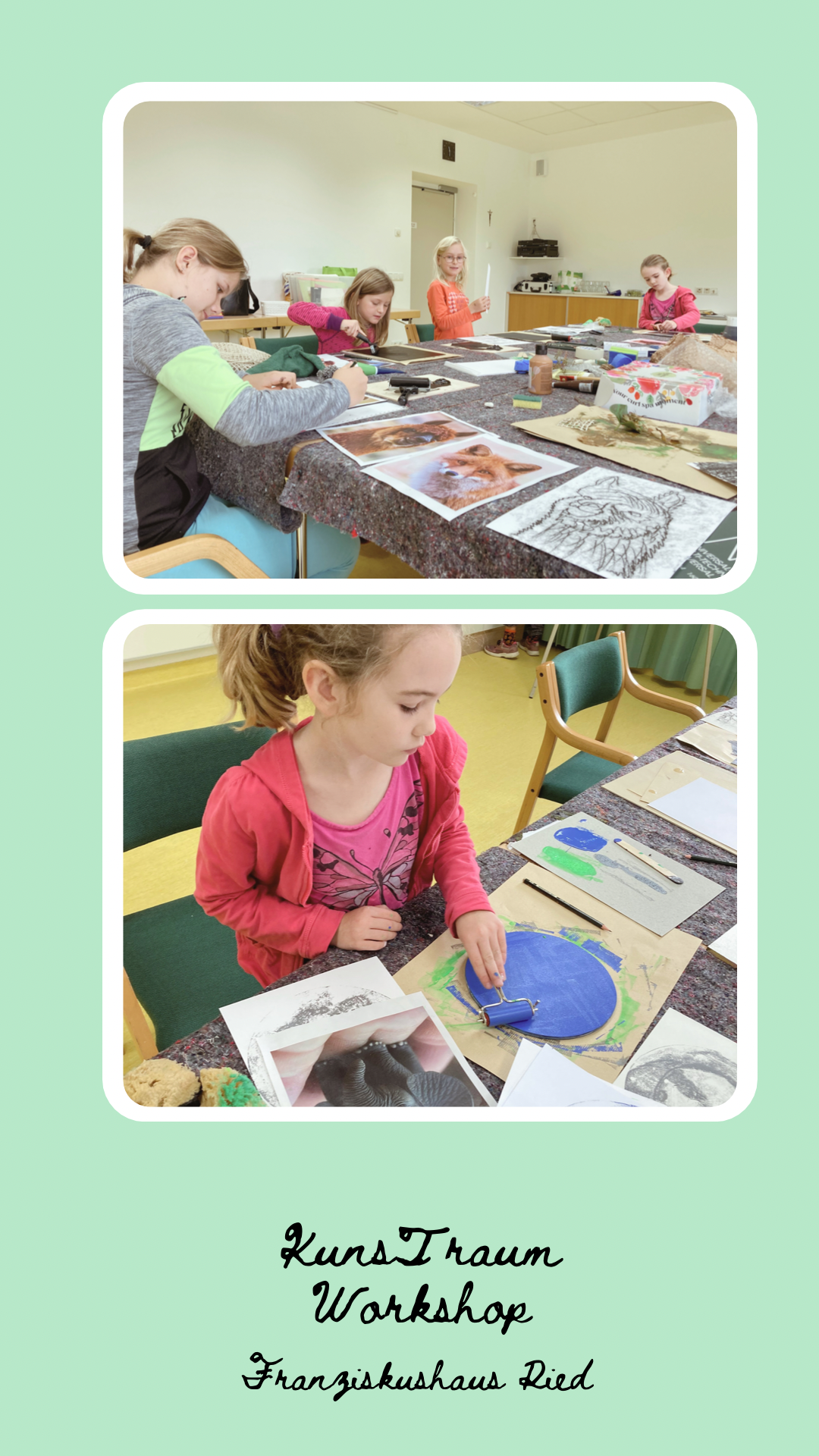 Druckverfahren (Monotypie) für Kinder