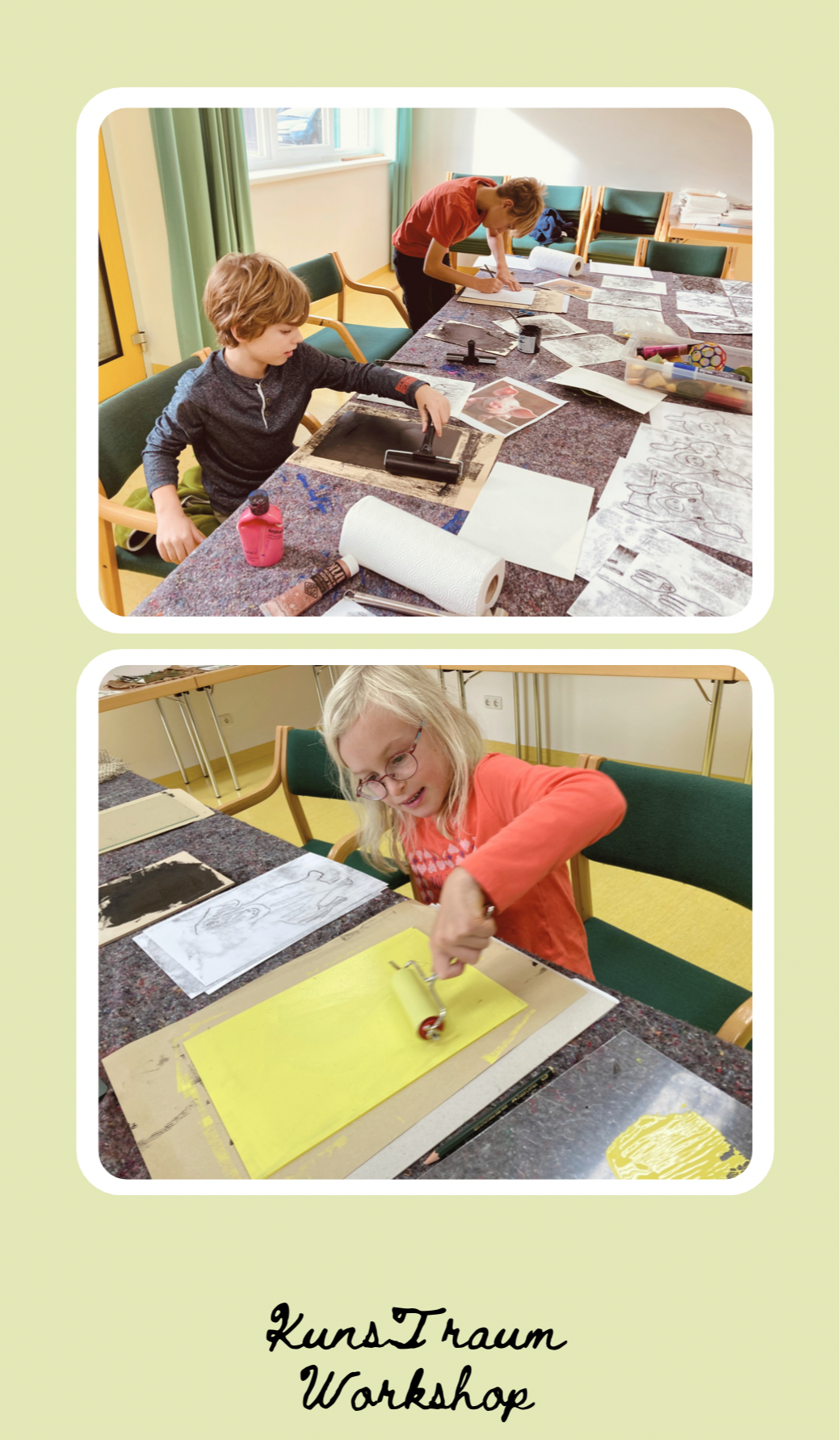 Druckverfahren (Monotypie) für Kinder